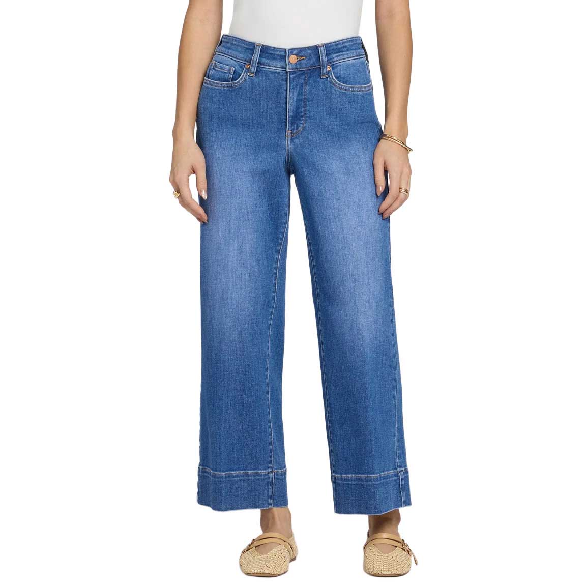 NYDJ Teresa Wide Leg Ankle 3" Hem Jeans